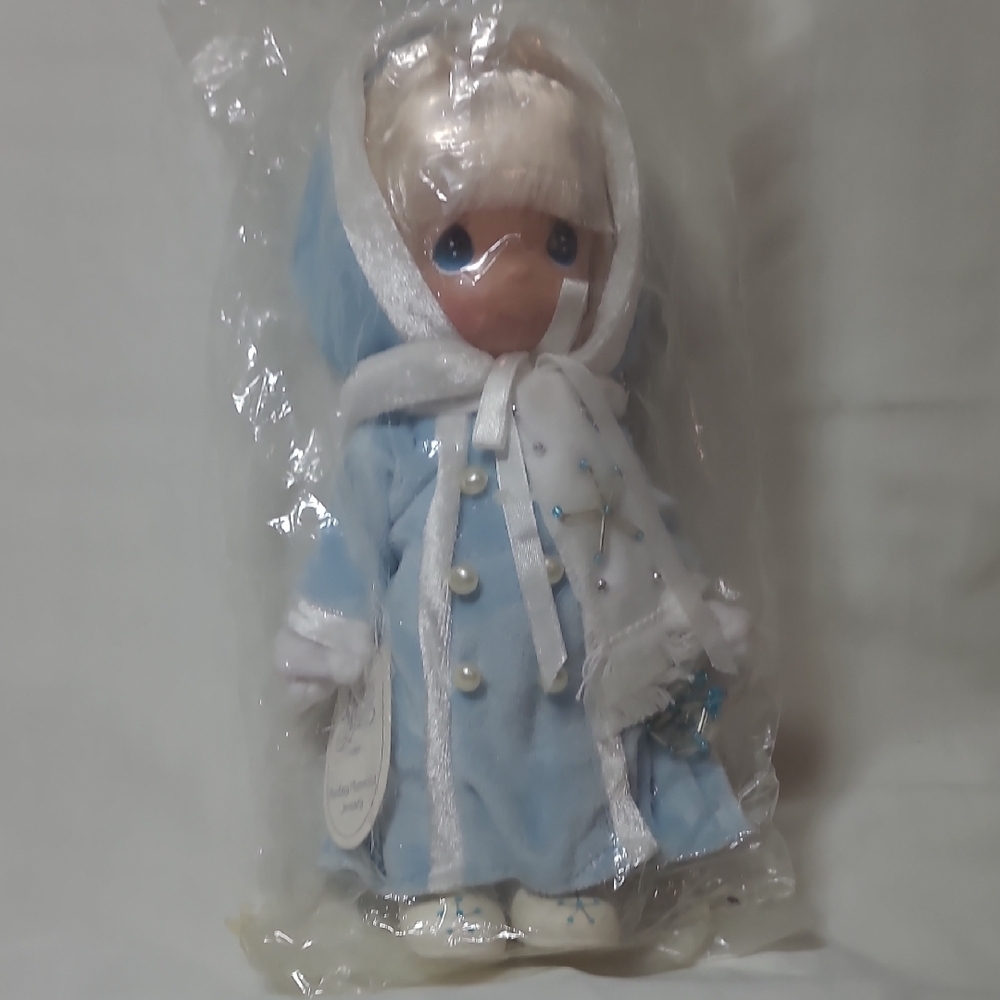Precious Moments Blue and White Winter Doll - January